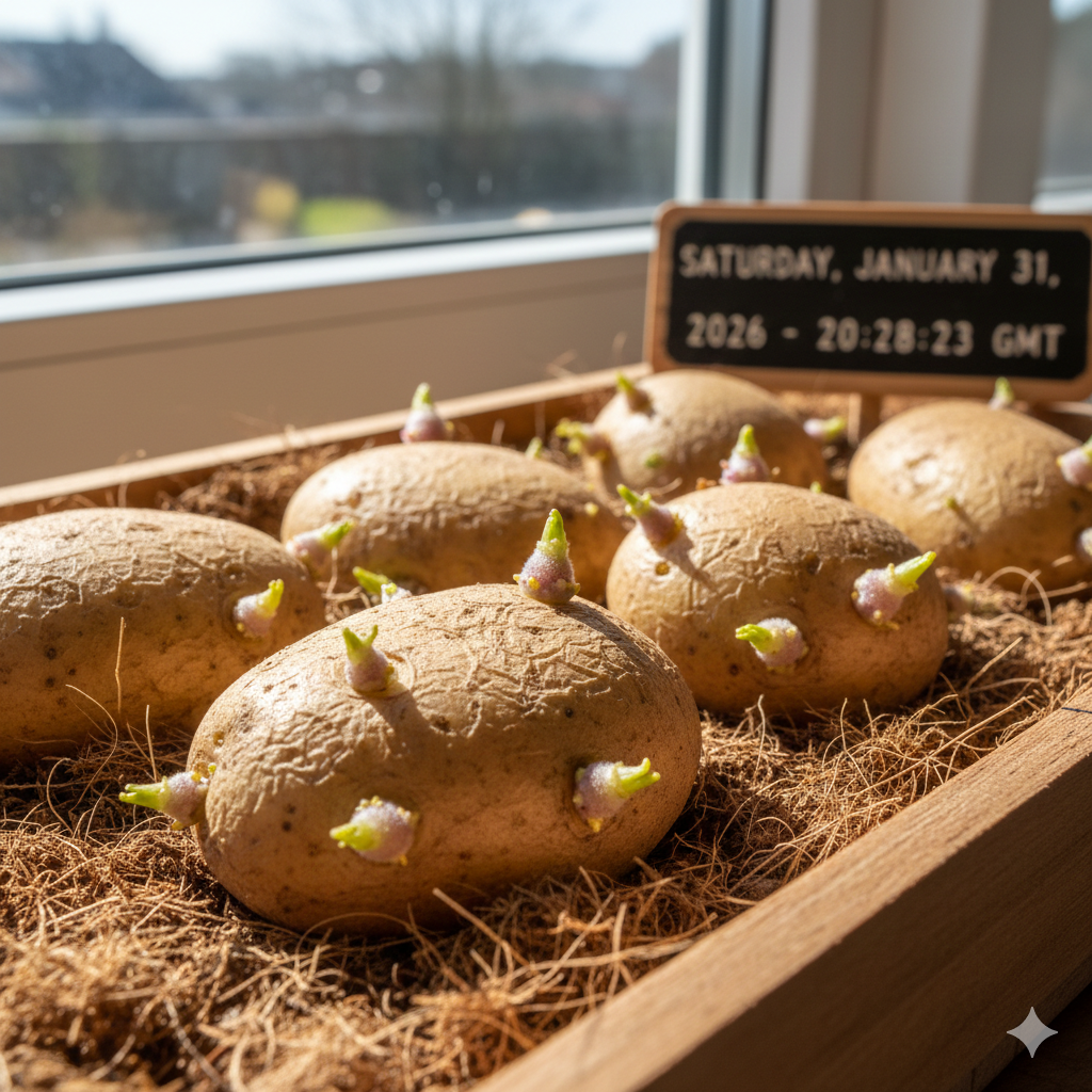Chitting potatoes